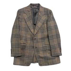 vtv 1970s Haspel 42R Multi-Color Plaid Heavy Tweed Blazer Jacket Sport Suit Coat